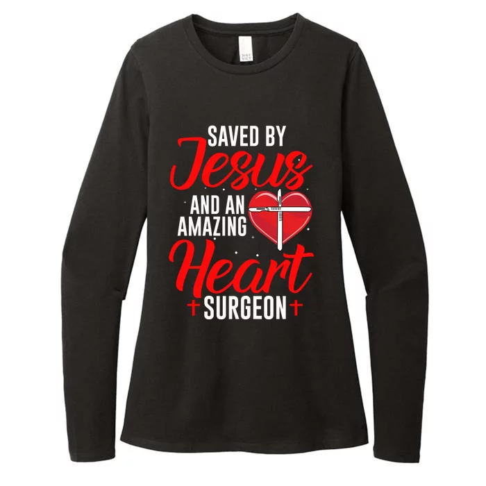 Saved By Jesus Open Heart Surgery Bypass Surgery Survivor Cool Gift Womens CVC Long Sleeve Shirt