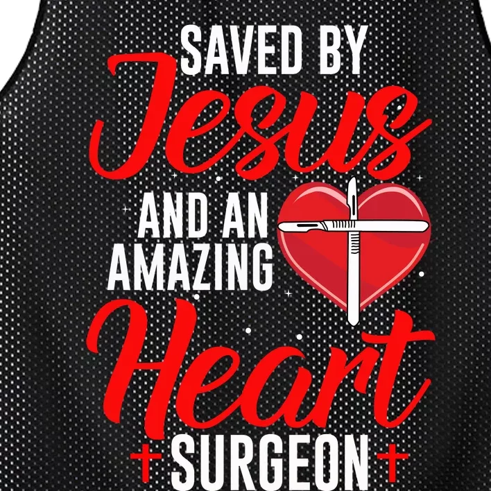 Saved By Jesus Open Heart Surgery Bypass Surgery Survivor Cool Gift Mesh Reversible Basketball Jersey Tank