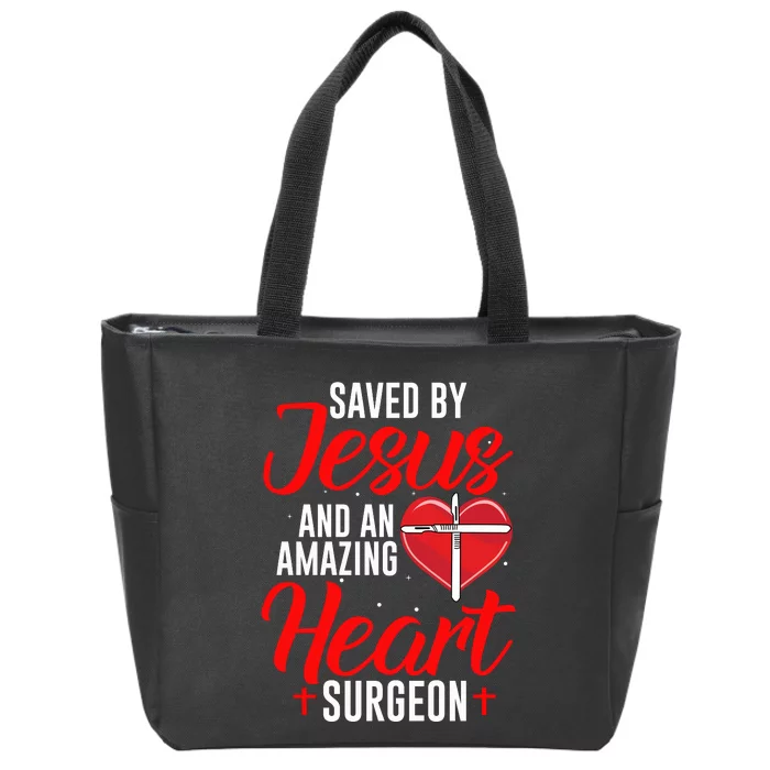 Saved By Jesus Open Heart Surgery Bypass Surgery Survivor Cool Gift Zip Tote Bag