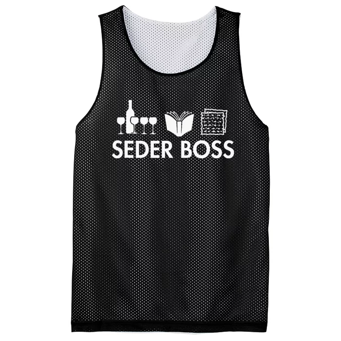 Seder Boss Jewish Funny Passover Leader Matzah Matzo Mesh Reversible Basketball Jersey Tank