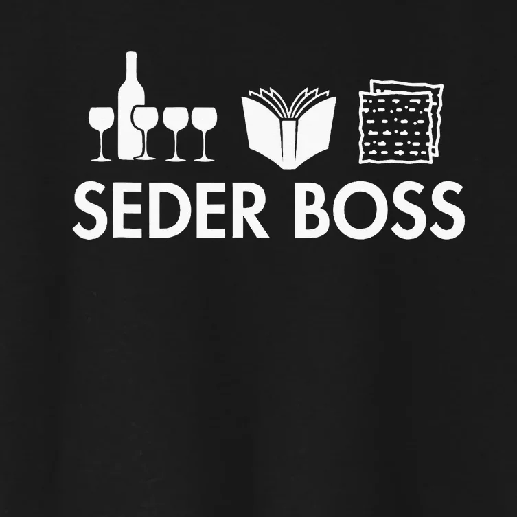 Seder Boss Jewish Funny Passover Leader Matzah Matzo Women's Crop Top Tee