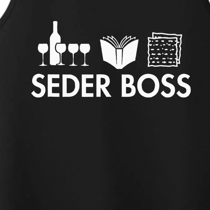 Seder Boss Jewish Funny Passover Leader Matzah Matzo Performance Tank