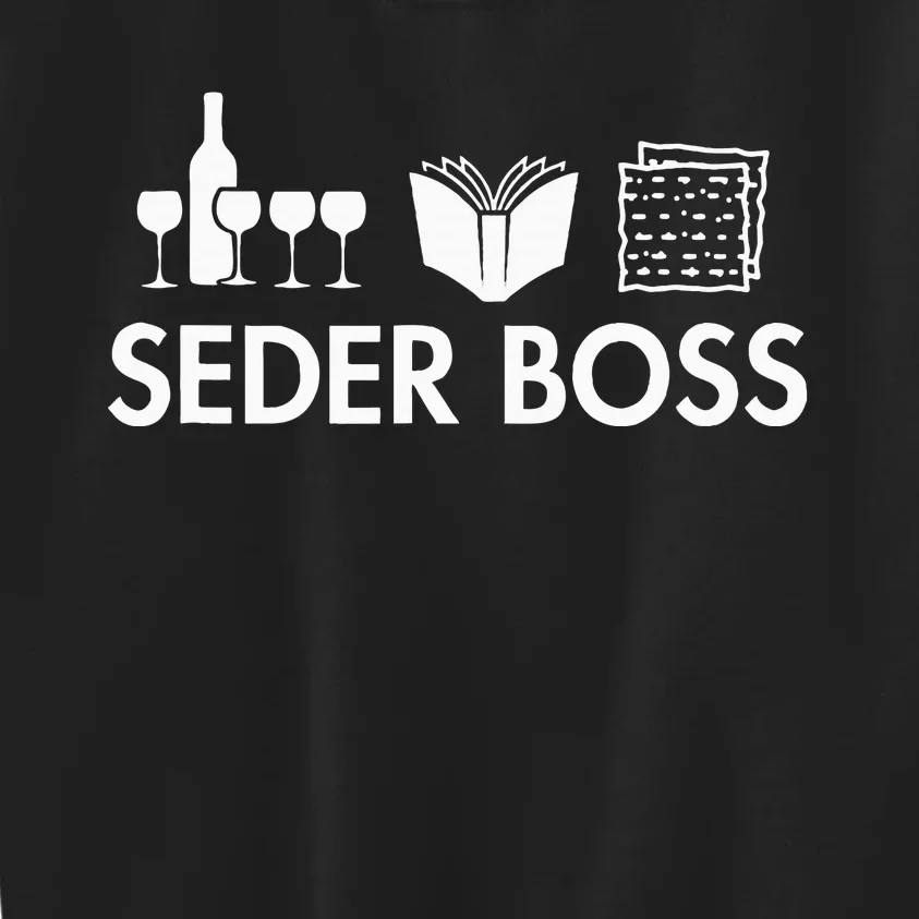 Seder Boss Jewish Funny Passover Leader Matzah Matzo Kids Sweatshirt