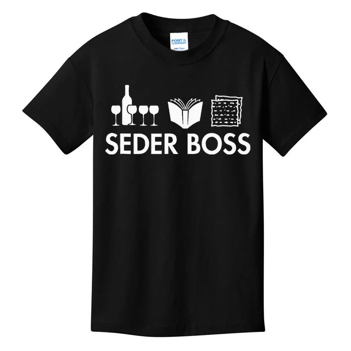 Seder Boss Jewish Funny Passover Leader Matzah Matzo Kids T-Shirt