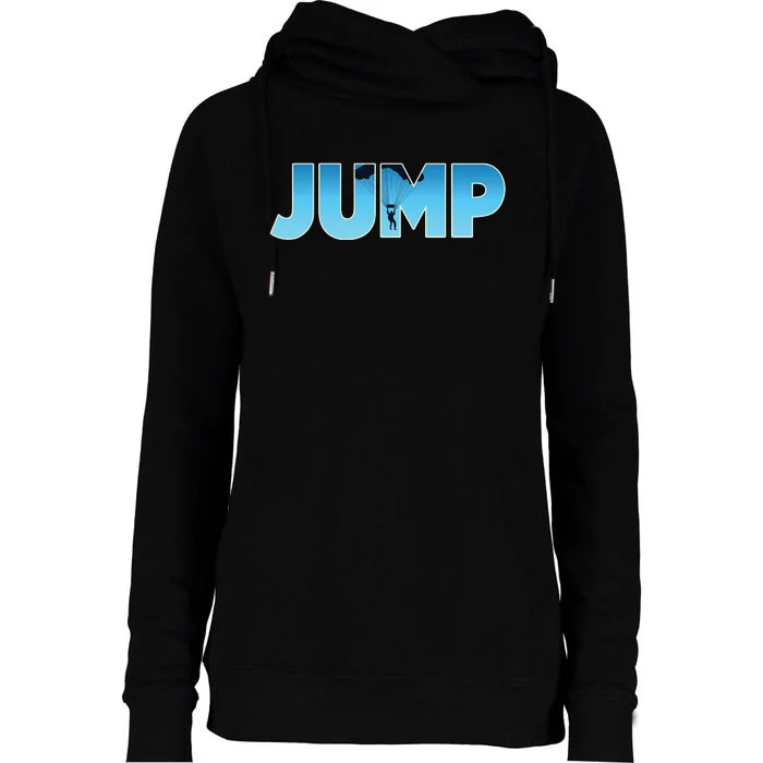 Skydiving | Base Jumping | Parachute | Parachutist Womens Funnel Neck Pullover Hood