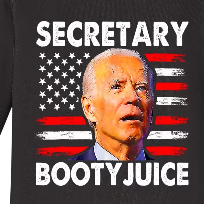 Secretary Booty Juice Funny Anti Biden Baby Long Sleeve Bodysuit