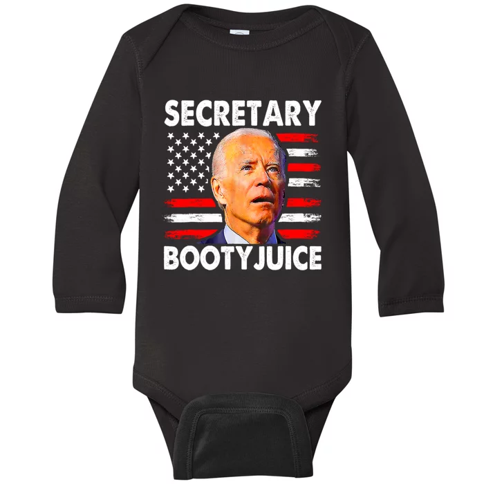 Secretary Booty Juice Funny Anti Biden Baby Long Sleeve Bodysuit