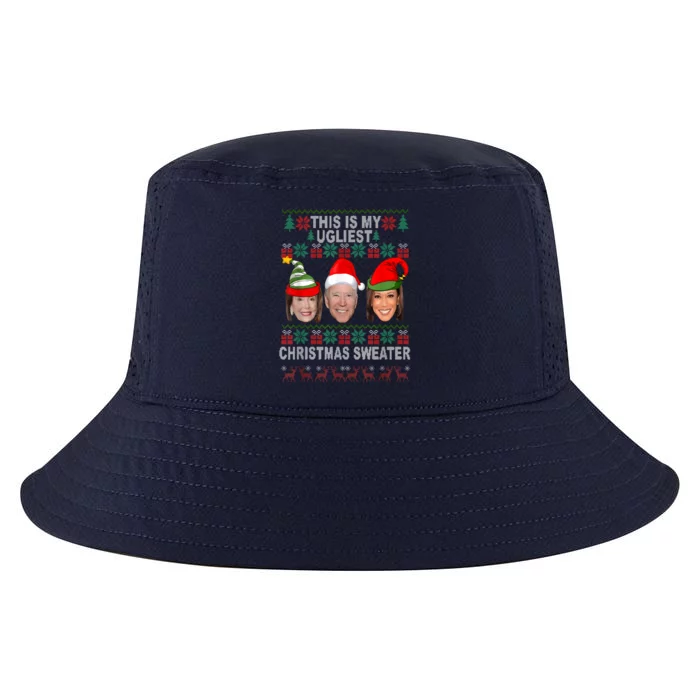 Santa Biden Kamala Ugliest Christmas Sweater Anti Liberals Cool Comfort Performance Bucket Hat