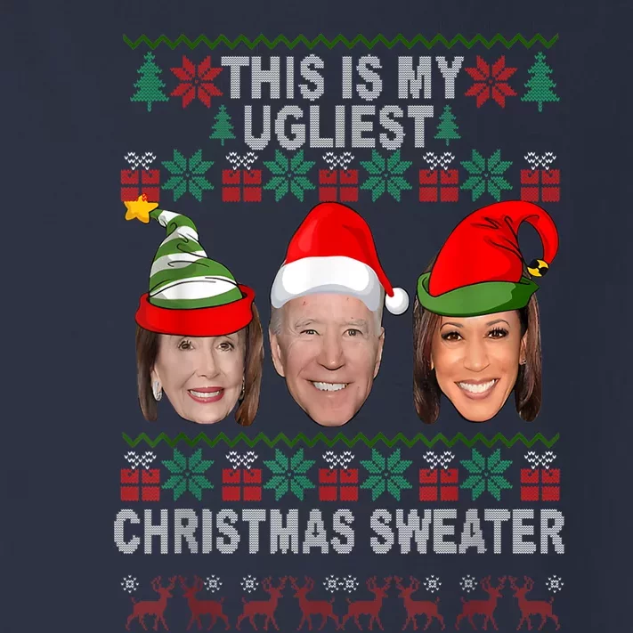 Santa Biden Kamala Ugliest Christmas Sweater Anti Liberals Toddler Long Sleeve Shirt