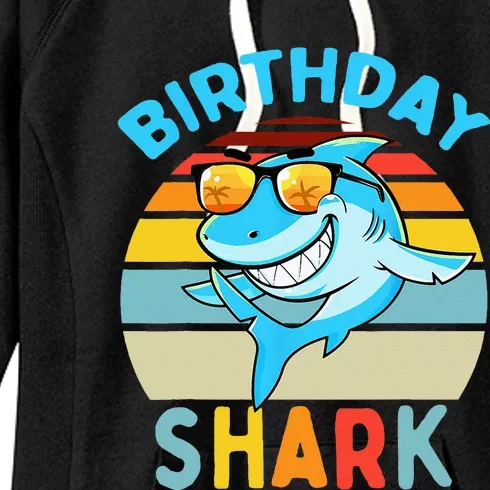 Shark Birthday Kids Matching Family Boy Women's Fleece Hoodie