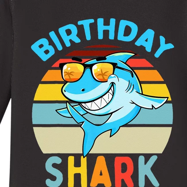 Shark Birthday Kids Matching Family Boy Baby Long Sleeve Bodysuit