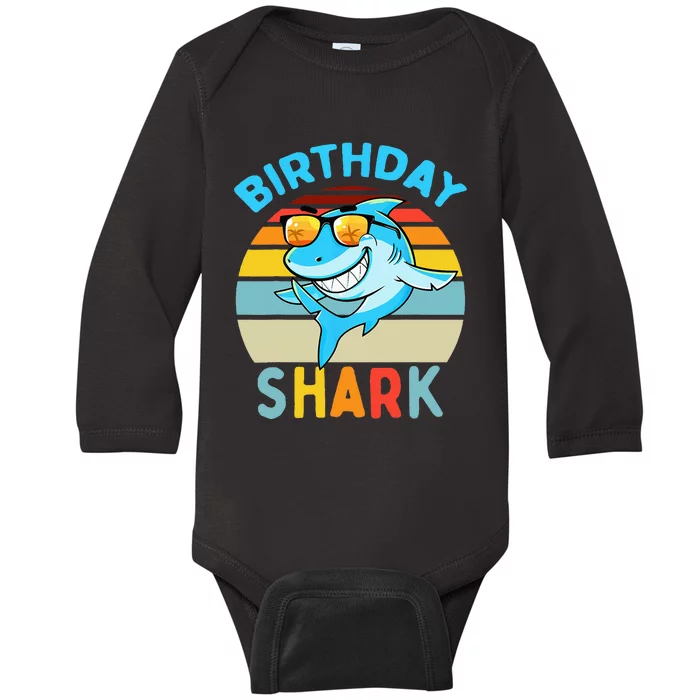 Shark Birthday Kids Matching Family Boy Baby Long Sleeve Bodysuit