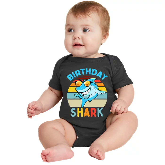 Shark Birthday Kids Matching Family Boy Baby Bodysuit