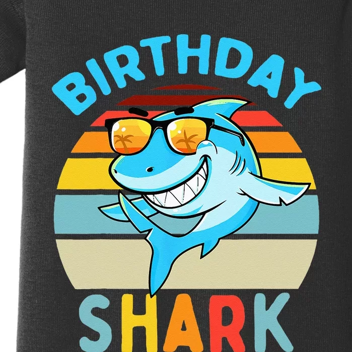 Shark Birthday Kids Matching Family Boy Baby Bodysuit