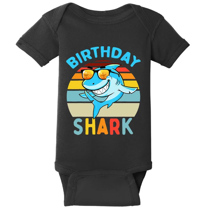 Shark Birthday Kids Matching Family Boy Baby Bodysuit