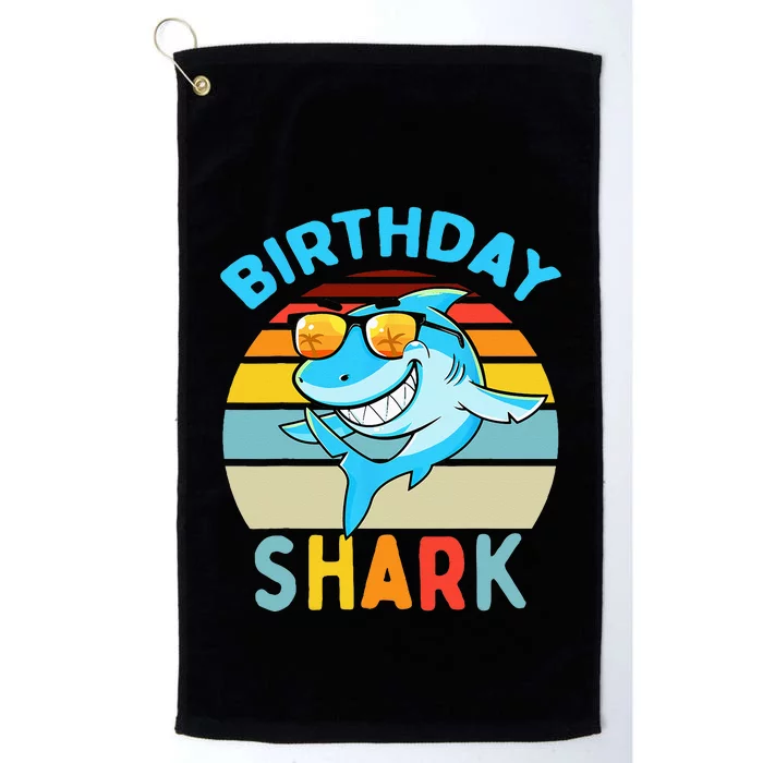 Shark Birthday Kids Matching Family Boy Platinum Collection Golf Towel