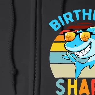 Shark Birthday Kids Matching Family Boy Full Zip Hoodie