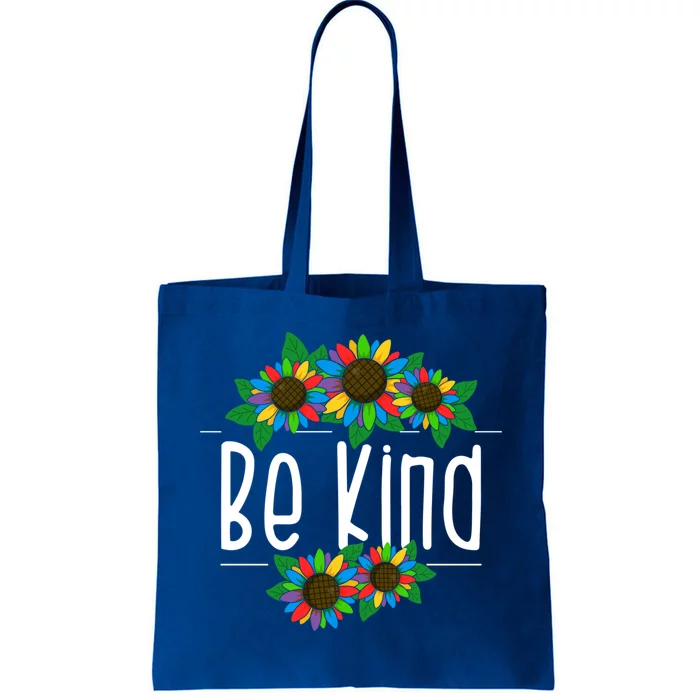 Sunflower Be Kind Autism Awareness Kindness Gift Tote Bag