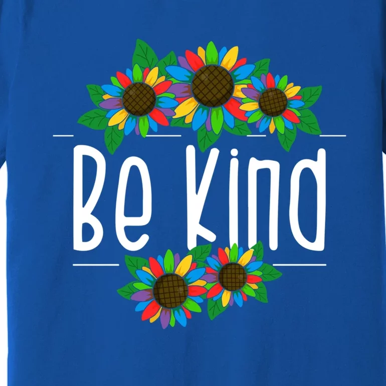 Sunflower Be Kind Autism Awareness Kindness Gift Premium T-Shirt