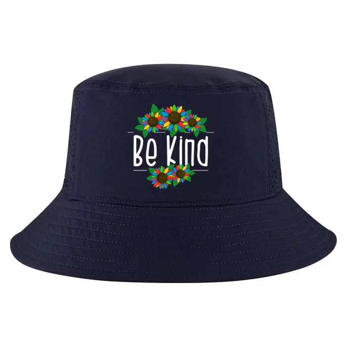 Sunflower Be Kind Autism Awareness Kindness Gift Cool Comfort Performance Bucket Hat