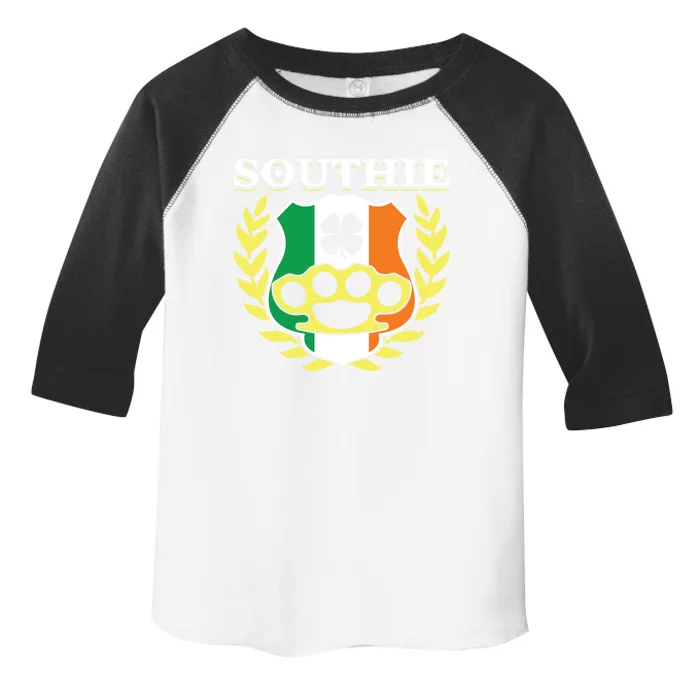 Southie Brass Knuckle Irish Flag St Patricks Day Cool Pun Gift Toddler Fine Jersey T-Shirt