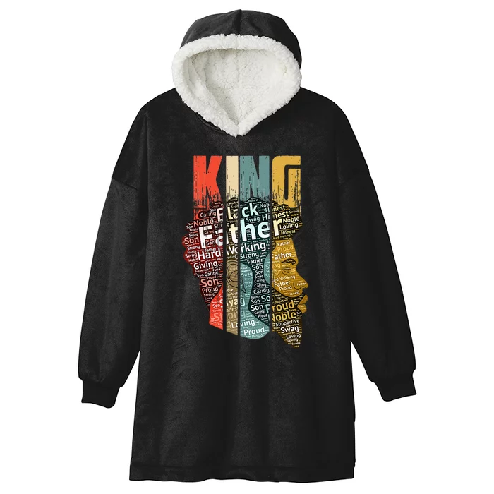 Strong Black King African American Natural Afro Hooded Wearable Blanket