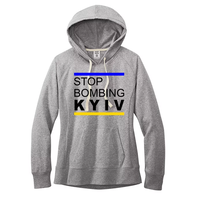 Stop Bombing Kyiv Support Ukraine Women's Fleece Hoodie