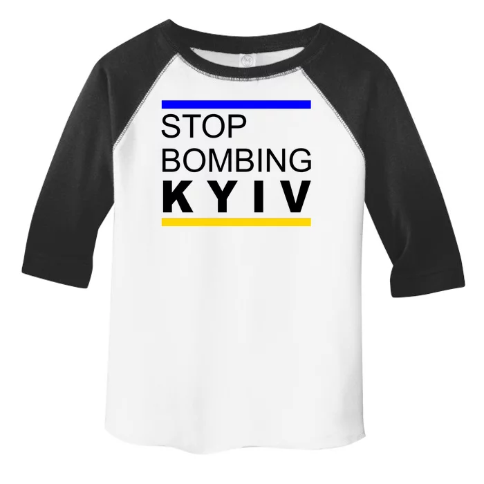 Stop Bombing Kyiv Support Ukraine Toddler Fine Jersey T-Shirt