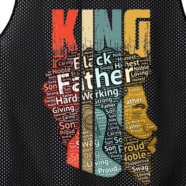 Strong Black King African American Natural Afro Mesh Reversible Basketball Jersey Tank