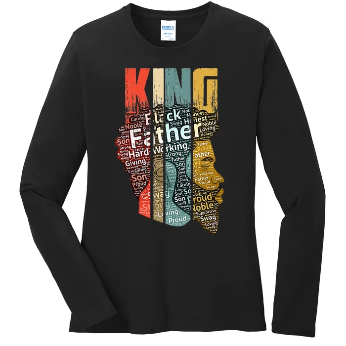 Strong Black King African American Natural Afro Ladies Long Sleeve Shirt