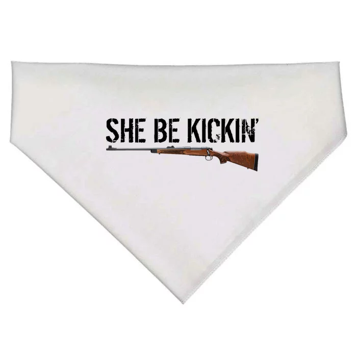 She Be Kickin Guns Saying Cool Hot Women Lady USA-Made Doggie Bandana