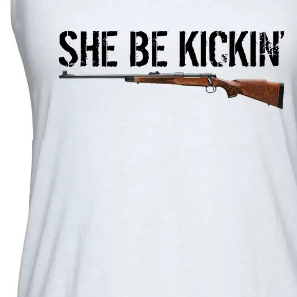 She Be Kickin Guns Saying Cool Hot Women Lady Ladies Essential Flowy Tank