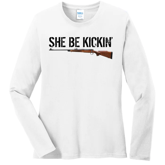 She Be Kickin Guns Saying Cool Hot Women Lady Ladies Long Sleeve Shirt