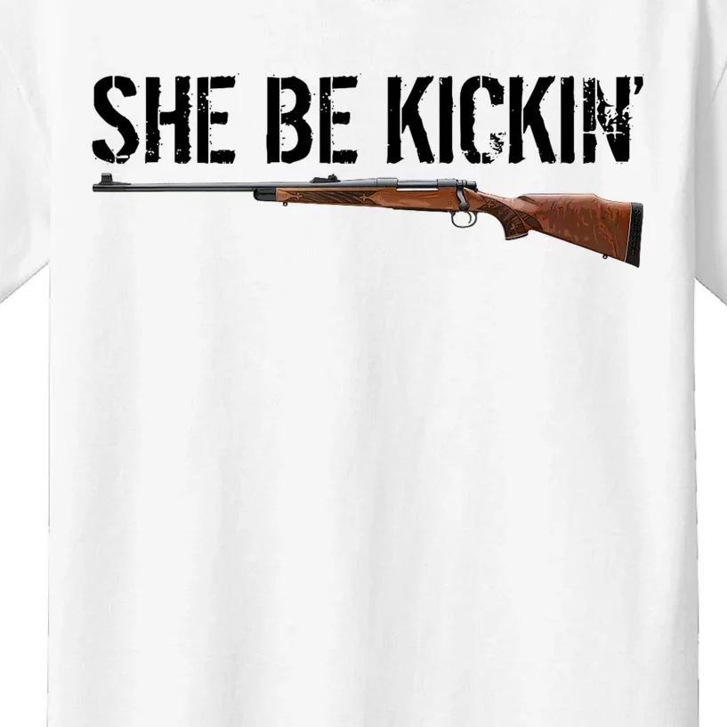 She Be Kickin Guns Saying Cool Hot Women Lady Kids T-Shirt