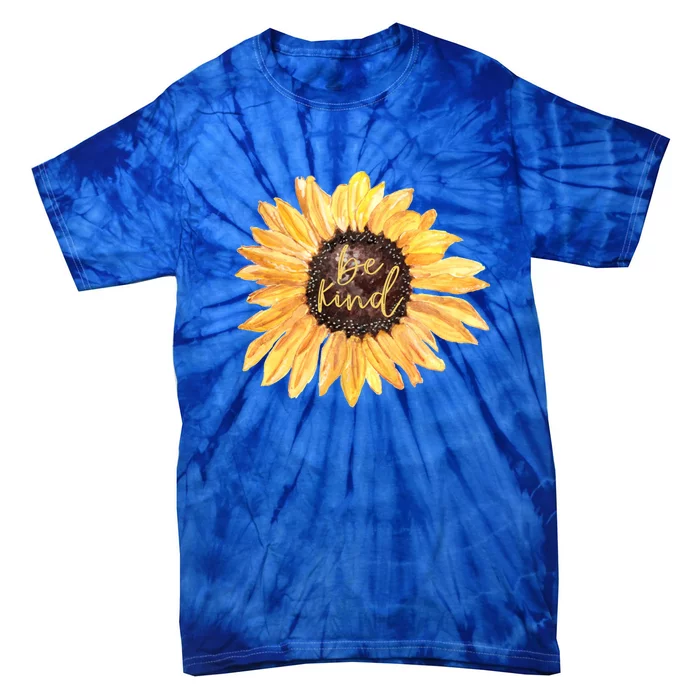 Sunflower Be Kind Watercolor Antigift Bullying Artistic Cool Gift Tie-Dye T-Shirt