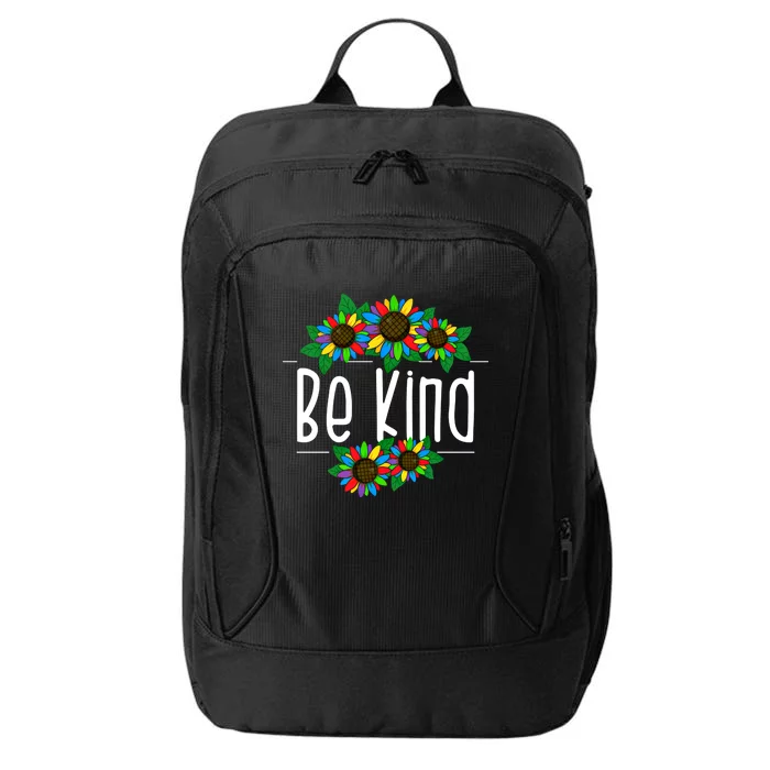 Sunflower Be Kind Autism Awareness Kindness Gift City Backpack