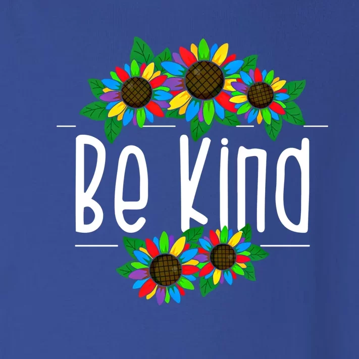 Sunflower Be Kind Autism Awareness Kindness Gift Toddler Long Sleeve Shirt