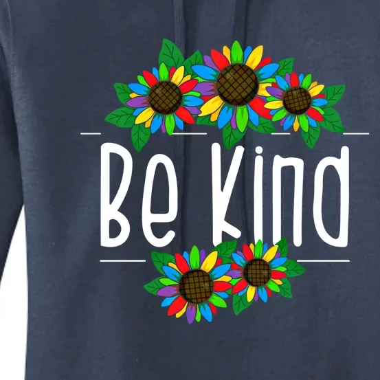 Sunflower Be Kind Autism Awareness Kindness Gift Women's Pullover Hoodie