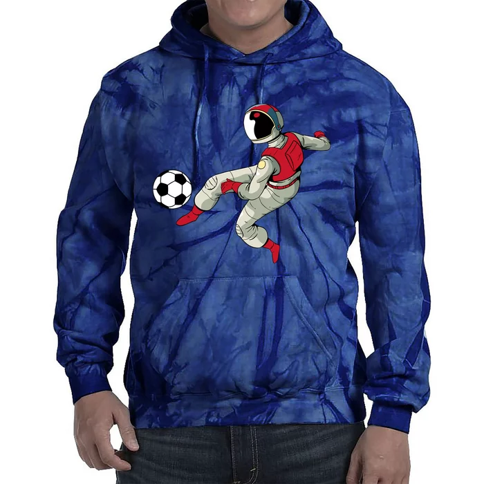 Soccer Ball Kick Astronaut Spaceman Cool Sports Lovers Gift Tie Dye Hoodie