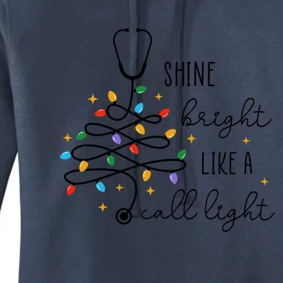 Shine Bright Like A Call Light Nurse Christmas Women's Pullover Hoodie