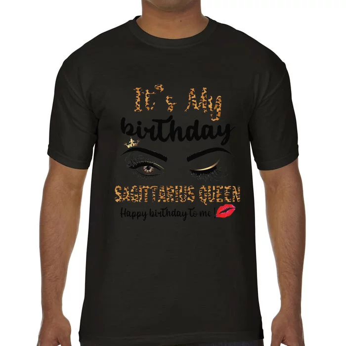 Sagittarius Bday Leopard It's My Birthday Sagittarius Queen Comfort Colors T-Shirt