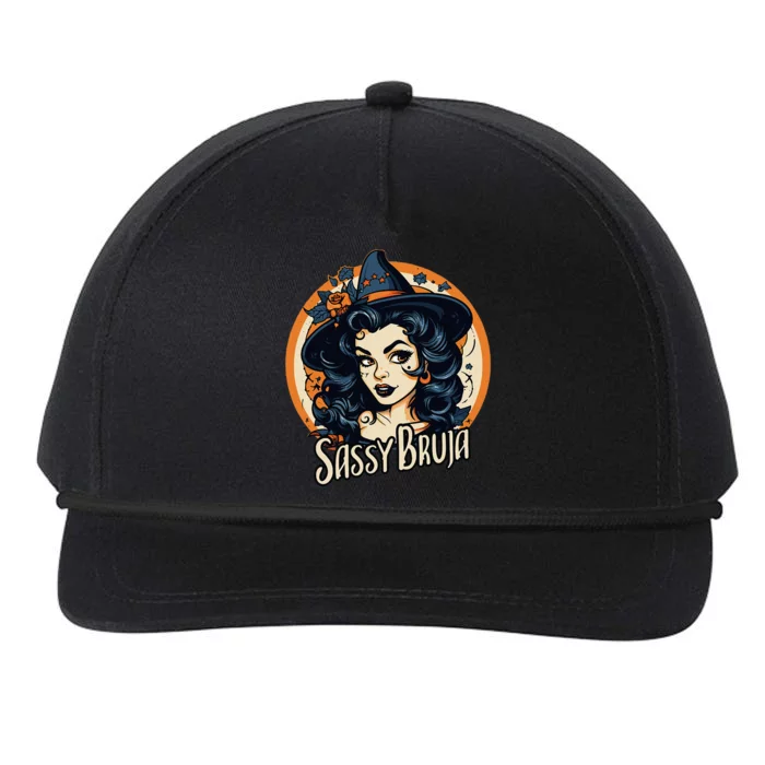 Sassy Bruja Latina Mexican Halloween Witch Snapback Five-Panel Rope Hat