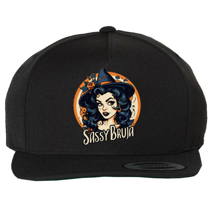 Sassy Bruja Latina Mexican Halloween Witch Wool Snapback Cap