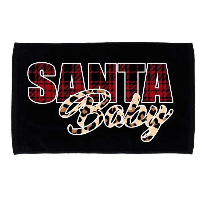 Santa Baby Leopard Christmas Pattern Logo Microfiber Hand Towel