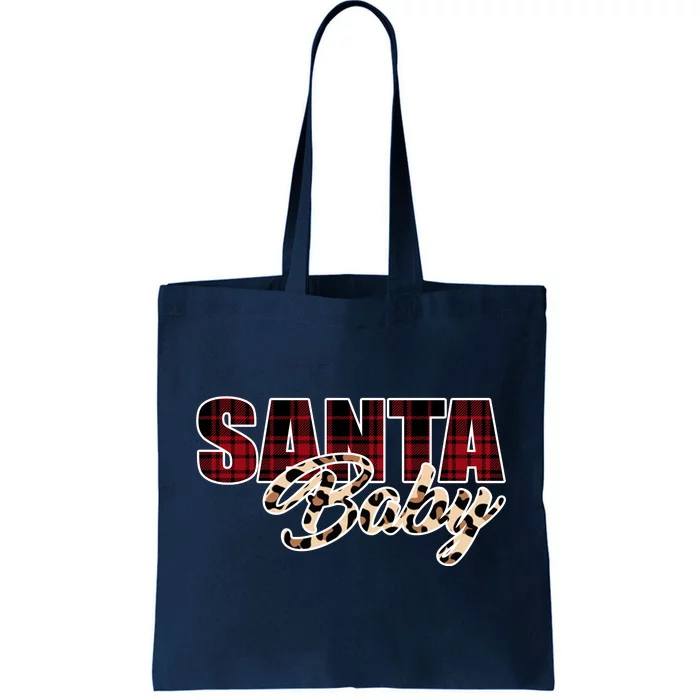 Santa Baby Leopard Christmas Pattern Logo Tote Bag