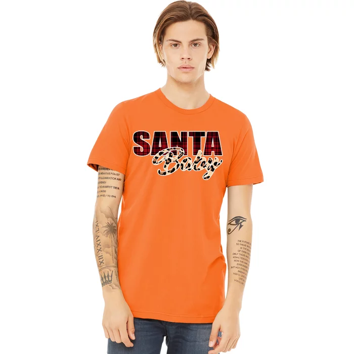 Santa Baby Leopard Christmas Pattern Logo Premium T-Shirt