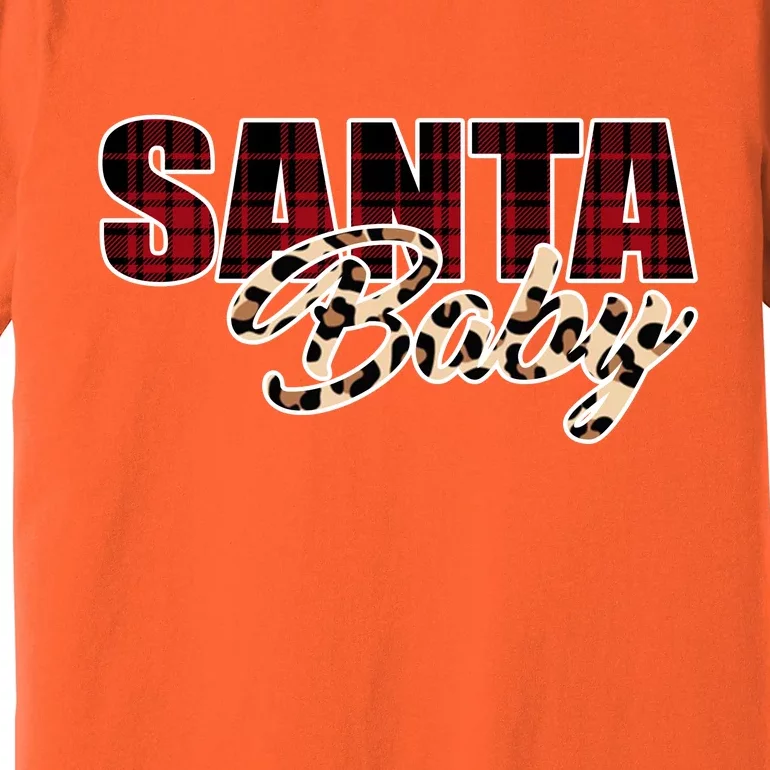 Santa Baby Leopard Christmas Pattern Logo Premium T-Shirt