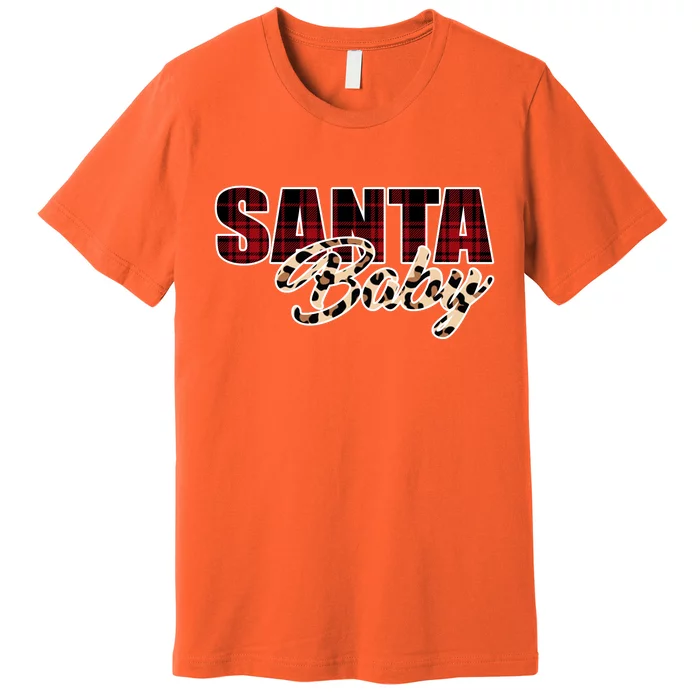 Santa Baby Leopard Christmas Pattern Logo Premium T-Shirt