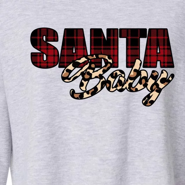 Santa Baby Leopard Christmas Pattern Logo Cropped Pullover Crew