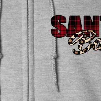 Santa Baby Leopard Christmas Pattern Logo Full Zip Hoodie